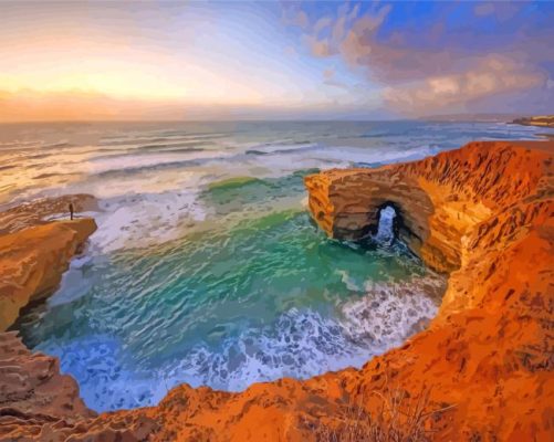 Sunset Cliffs In San Diego paint by number