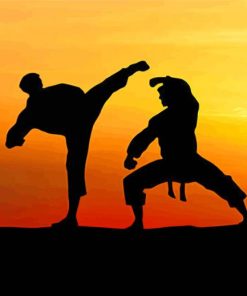 Taekwondo Silhouette Art paint by number
