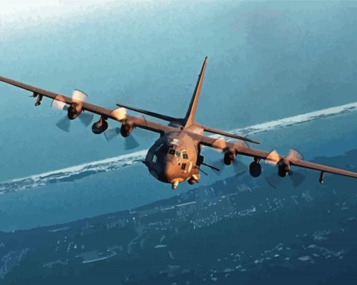 The Ac 130 Airplane Plane paint by number