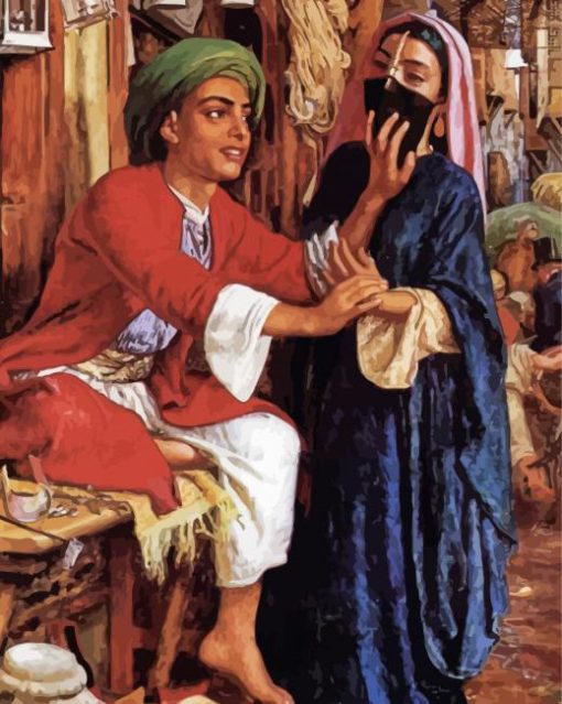 The Lantern Makers Courtship By William Holman Hunt paint by number