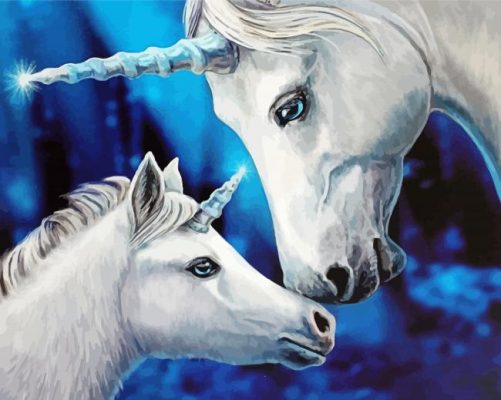 Unicorn And Baby paint by number