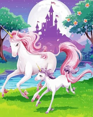 Unicorn And Baby paint by number