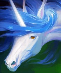 Unicorn Blue Horse paint by number