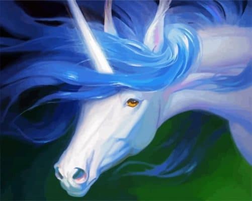 Unicorn Blue Horse paint by number