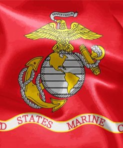 Usmc United States Marine Corps Flag Paint by number