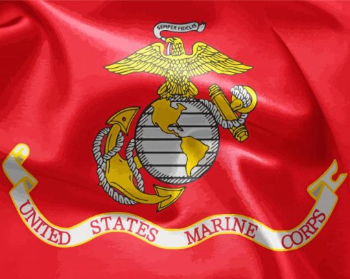 Usmc United States Marine Corps Flag Paint by number