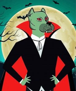 Vampire Dog Illustration paint by number