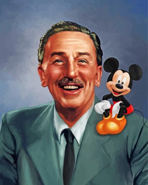 Walt Disney And Mickey Art paint by number