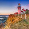 West Quoddy Head Lighthouse paint by number