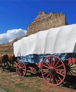 Western Wagon paint by number