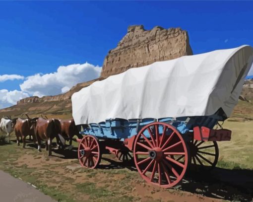 Western Wagon paint by number