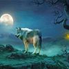 Wolf By Moonlight paint by number