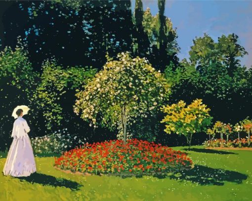Woman In The Garden Claud Mone paint by number
