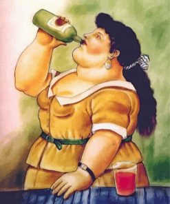 Woman With Drink paint by number
