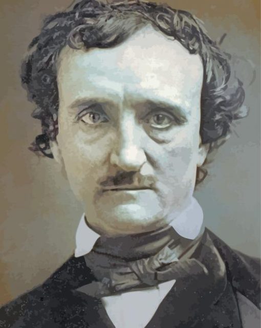 Writer Edgar Allen Poe paint by number