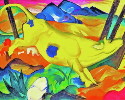 Yellow Cow Art paint by number