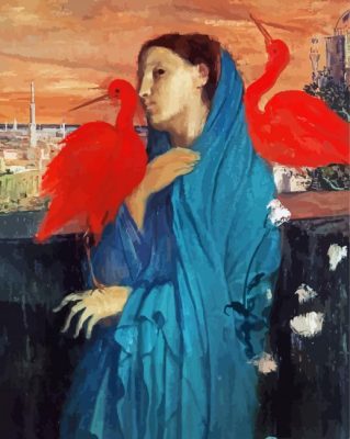 Young Woman With Ibis Edgar Degas paint by number