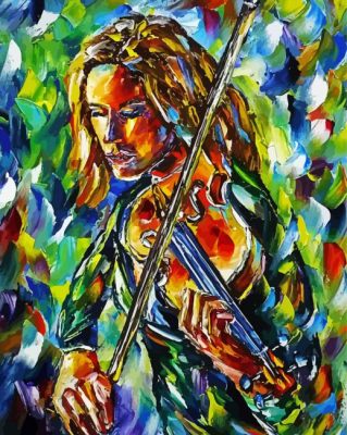 Abstract Lady Violinist paint by number