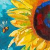 Abstract Sunflower And Bee paint by number