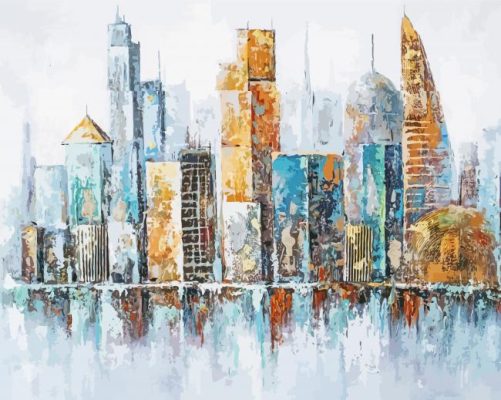 Abstract Cityscape paint by number