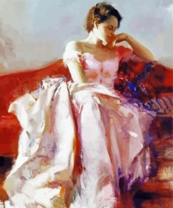 Abstract Lonely Lady Pino Daeni paint by number