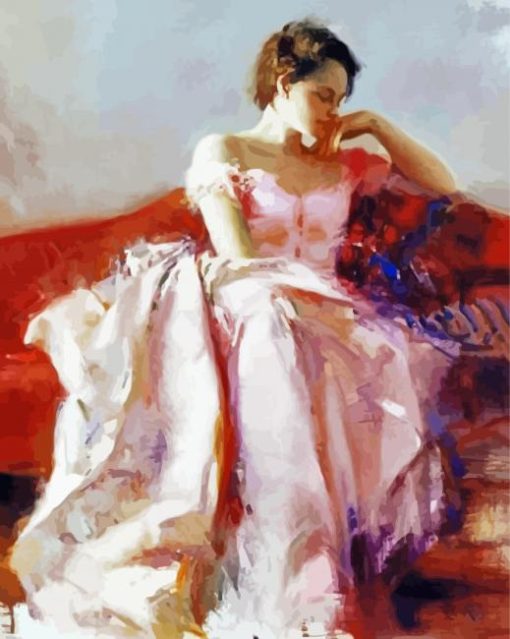 Abstract Lonely Lady Pino Daeni paint by number