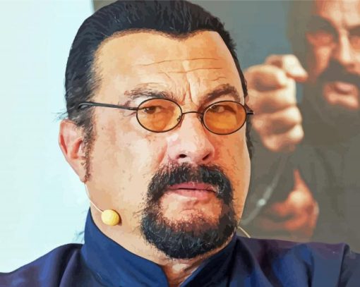 Actor Steven Seagal paint by number