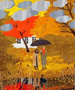 Aesthetic Couple Rain paint by number