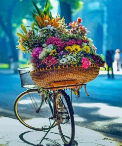 Aesthetic Flowers Bike paint by number