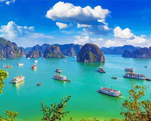 Aesthetic Halong Bay paint by number