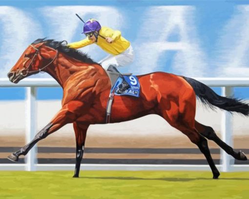 Aesthetic Race Horse paint by number