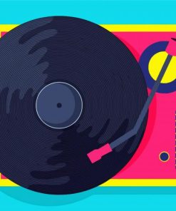 Aesthetic Record Player Illustration paint by number