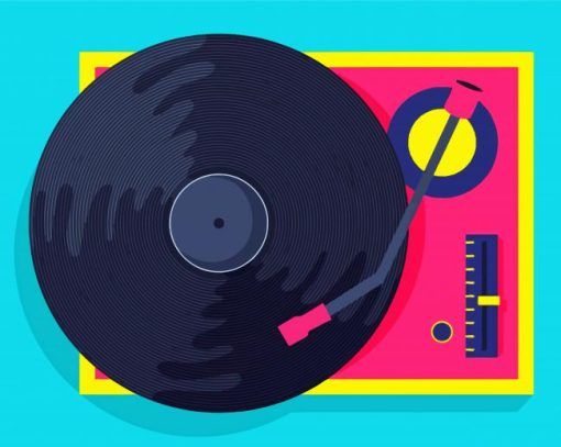 Aesthetic Record Player Illustration paint by number