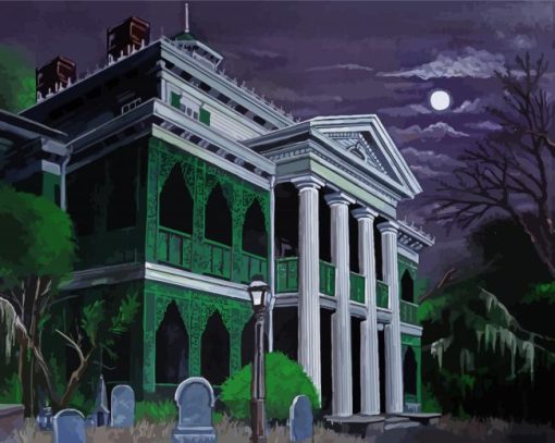 Aesthetic The Haunted Mansion paint by number