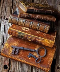 Aesthetic Vintage Books And keys paint by number