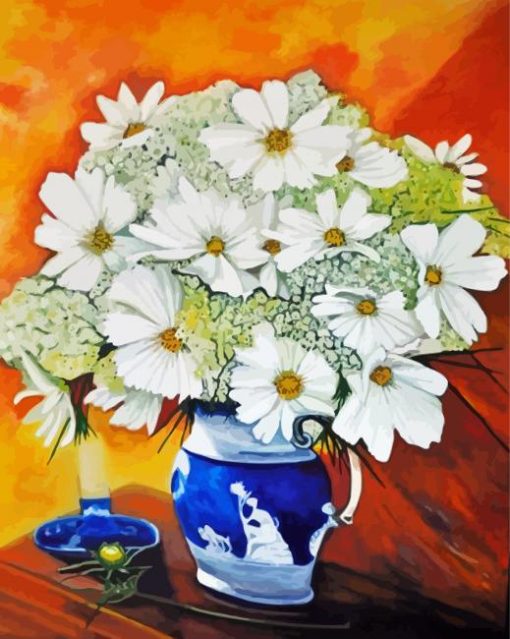 Aesthetic White Daisy Flowers paint by number