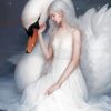 Aesthetic Woman And Swan paint by number