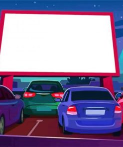 Aesthetic Drive In Movie paint by number