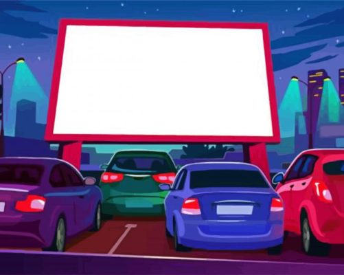 Aesthetic Drive In Movie paint by number