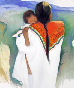 Aesthetic Mexican Mother And Child paint by number