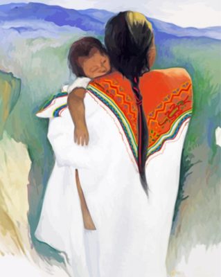 Aesthetic Mexican Mother And Child paint by number