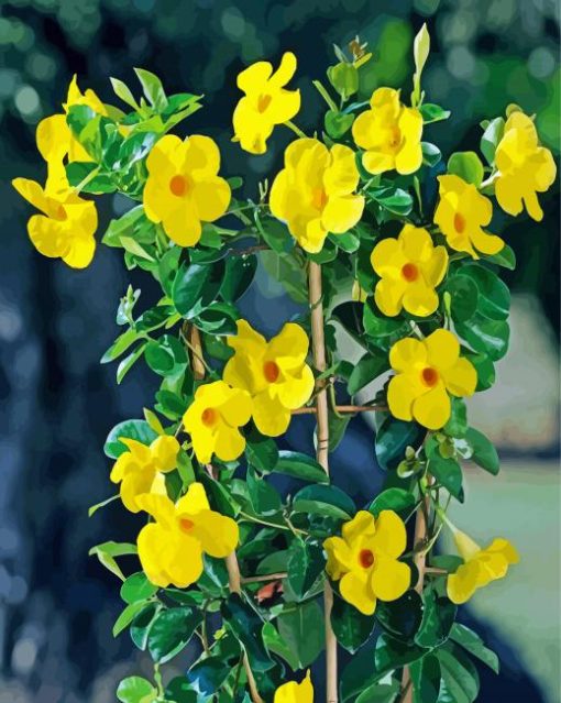 Aesthetic Yellow Rocktrumpet paint by number