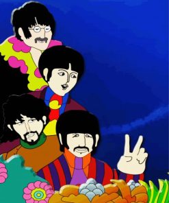 Aesthetic Yellow Submarine paint by number