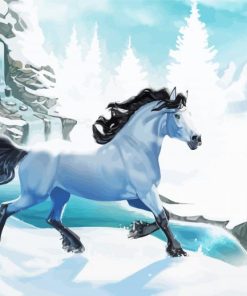 Animated Snow Horse paint by number