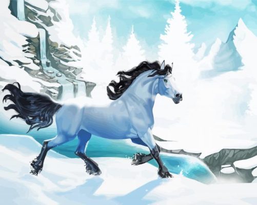 Animated Snow Horse paint by number