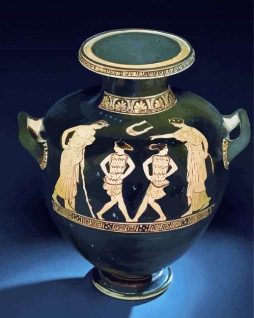 Black Ancient Roman Pottery paint by number