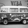 Black And White Hippie Bus paint by number