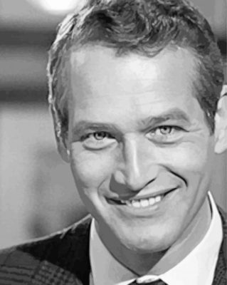 Black And White Paul Newman paint by number