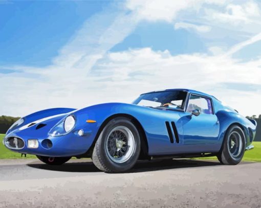 Blue Ferrari 250 GTO paint by number