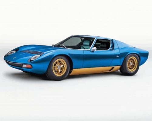 Blue Lamborghini Miura paint by number